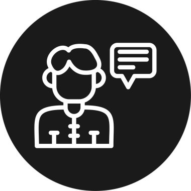 Sınıf Tartışması Satır Çemberi BG Simgesi, Basit Tasarımlı Vektör Resimleri