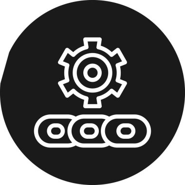 Bağlantı Hattı Çemberi BG Simgesi, Basit Tasarımlı Vektör Resimleri