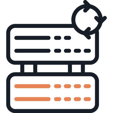 Sunucu Yedekleme Satırı Simgesi, Basit Tasarımlı Vektör Resimleri