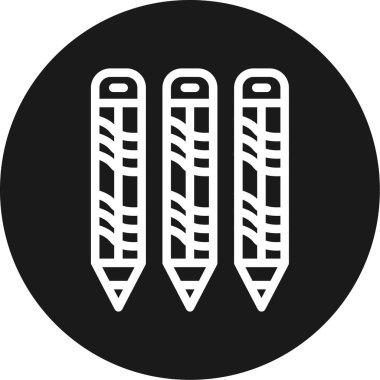 Kalem Satırı Çemberi BG Simgesi, Basit Tasarımlı Vektör Resimleri