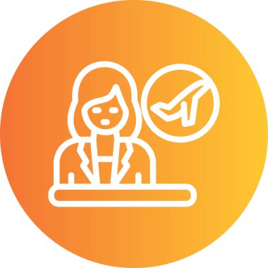 Seyahat Ajansı Çizgisi Gradyan Çemberi Simgesi, Basit Tasarımlı Vektör Resimleri