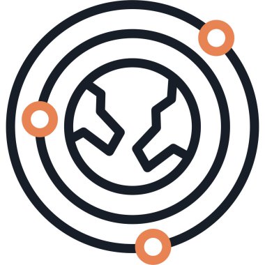 Gezegen Yörünge Çizgisi Simgesi, Basit Tasarımlı Vektör Resimleri