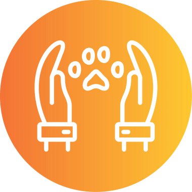 Hayvan Kurtarma Hattı Gradyan Çemberi Simgesi, Basit Tasarımlı Vektör Resimleri