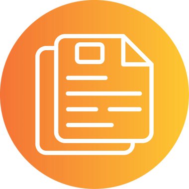 Bilgi Belgesi Satırı Gradyan Çemberi Simgesi, Basit Tasarımlı Vektör Resimleri