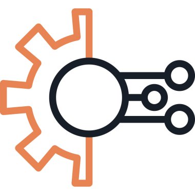 Dijital Dönüşüm Çizgisi Simgesi, Basit Tasarımlı Vektör İllüstrasyonu