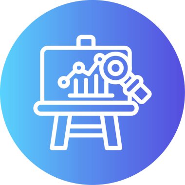 Analiz Stratejisi Çizgisi Gradyan Çemberi Simgesi, Basit Tasarımlı Vektör Resimleri