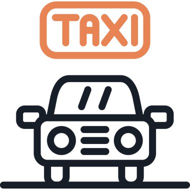 Taksi Satırı Simgesi, Basit Tasarımlı Vektör Resimleri