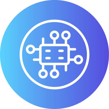 Yapay Zeka Stratejisi Çizgisi Gradyan Çemberi Simgesi, Basit Tasarımlı Vektör Resimleri