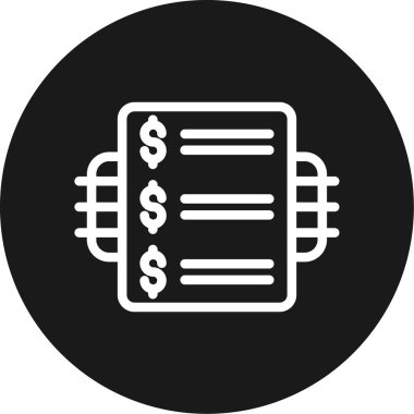 İş Raporları Hattı BG Simgesi Çemberi, Basit Tasarımlı Vektör Resimleri