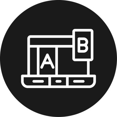 A-B Test Satırı Çemberi BG Simgesi, Basit Tasarımlı Vektör Resimleri