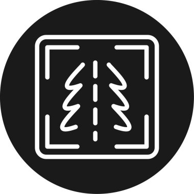 X-ray Çizgisi Çemberi BG Simgesi, Basit Tasarımlı Vektör Resimleri