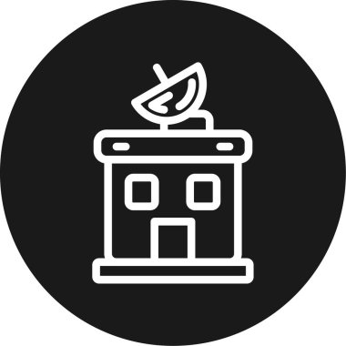 Tv Stüdyo Satırı Çemberi BG Simgesi, Basit Tasarımlı Vektör Resimleri