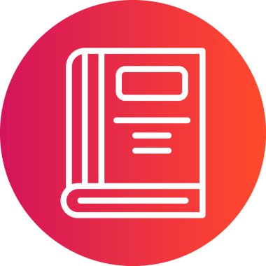 Ders kitapları satır Gradyan Çemberi Simgesi, Basit Tasarımlı Vektör İllüstrasyonu