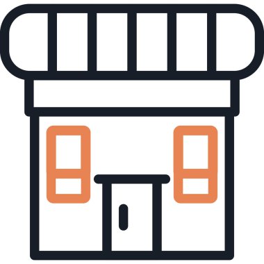 Kafe Çizgisi Simgesi, Basit Tasarımlı Vektör İllüzyonu