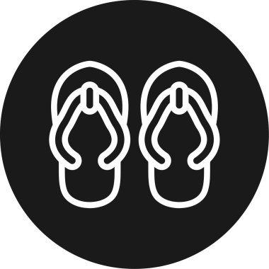 Terlik Çizgisi Çemberi BG Simgesi, Basit Tasarımlı Vektör Resimleri