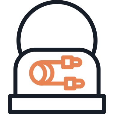 Kulak tıkacı Satırı Simgesi, Basit Tasarımlı Vektör İllüstrasyonu