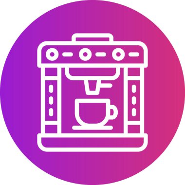 Kahve Üretici Hattı Gradyan Çemberi Simgesi, Basit Tasarımlı Vektör Resimleri