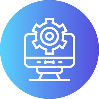 Uzaktan Destek Satırı Gradyan Çemberi Simgesi, Basit Tasarımlı Vektör Resimleri