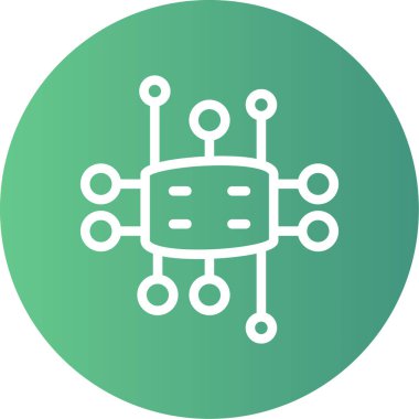 Yapay Zeka Çizgisi Gradyan Çemberi Simgesi, Basit Tasarımlı Vektör Resimleri