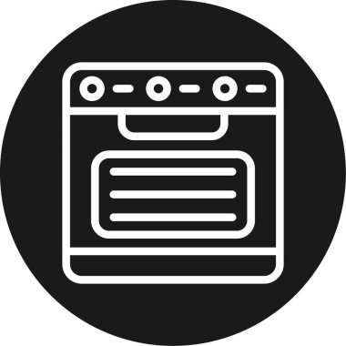 Elektrik Soba Hattı Çemberi BG Simgesi, Basit Tasarımlı Vektör Resimleri