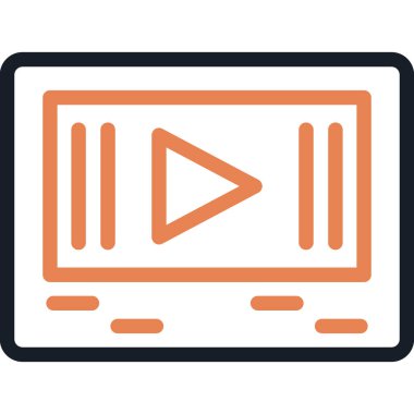 Ekranda Altyazı Bitiş Simgesi, Basit Tasarımlı Vektör İllüstrasyonu