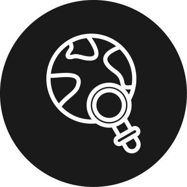 Çevresel Araştırma Çizgisi Çemberi BG Simgesi, Basit Tasarımlı Vektör Resimleri