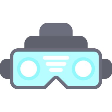 VR Düz Simge, Basit Tasarımlı Vektör Resimleri