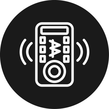 Bluetooth Hoparlör Satırı Çember BG Simgesi, Basit Tasarımlı Vektör Resimleri