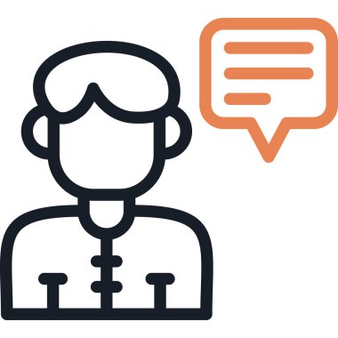 Kullanıcı Hikayesi Çizgisi Simgesi, Basit Tasarımlı Vektör İllüstrasyonu