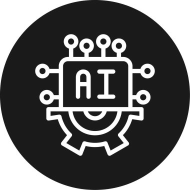 AI Araç Çizgisi Çemberi BG Simgesi, Basit Tasarımlı Vektör Resimleri