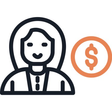 Öğretmenin Para Çizgisi Simgesi, Basit Tasarımlı Vektör İllüstrasyonu