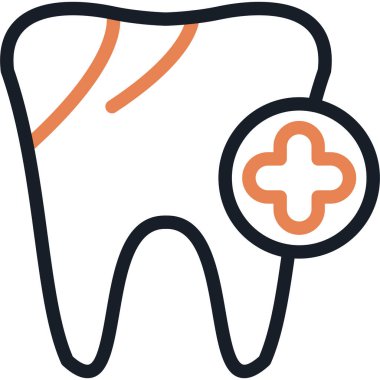 Diş Doldurma Satırı Simgesi, Basit Tasarımlı Vektör İllüstrasyonu