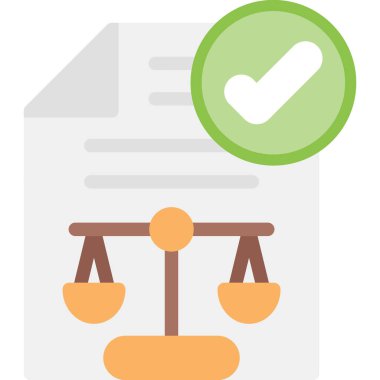 Hukuki İşlemler Düz Simge, Basit Tasarımlı Vektör İllüstrasyonu