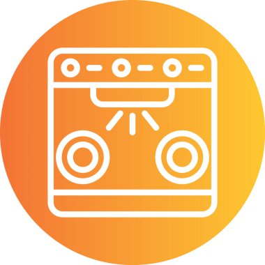 Bulaşık Çizgisi Gradyan Çemberi Simgesi, Basit Tasarımlı Vektör Resimleri