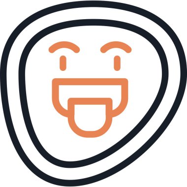 Heyecan Veren Yüz Satırı Simgesi, Basit Tasarımlı Vektör Resimleri