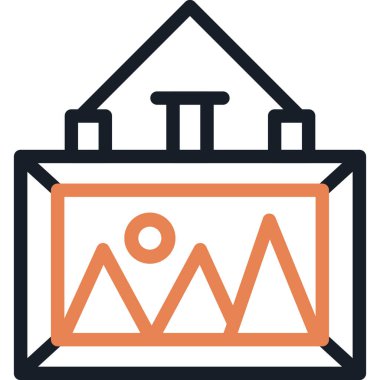 Sanat Galerisi Çizgisi Simgesi, Basit Tasarımlı Vektör Resimleri