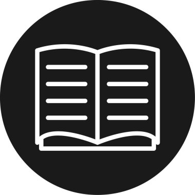 Öğretmenin Kitap Çizgisi Çemberi BG Simgesi, Basit Tasarımlı Vektör İllüzyonu