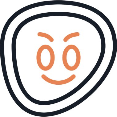 Gururlu Yüz Çizgisi Simgesi, Basit Tasarımlı Vektör İllüzyonu