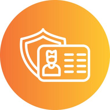 Kimlik Koruma Hattı Gradyan Çemberi Simgesi, Basit Tasarımlı Vektör Resimleri