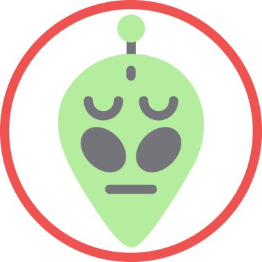 Uzaylı Kişi Düz Simgesi, Basit Tasarımlı Vektör Resimleri