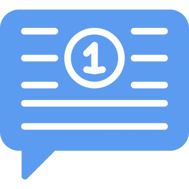 Bildirim İletisi Bel Düz Simgesi, Basit Tasarımlı Vektör İllüstrasyonu