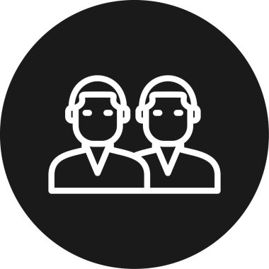 Takım İşbirliği Çizgisi Çemberi BG Simgesi, Basit Tasarımlı Vektör Resimleri