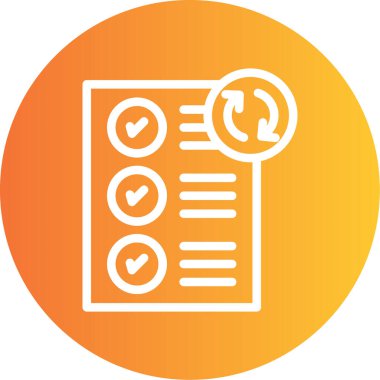 Görev Güncelleme Satırı Gradyan Çemberi Simgesi, Basit Tasarımlı Vektör Resimleri