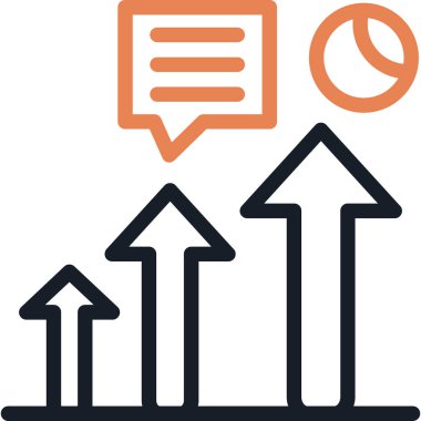 Sosyal Medya KPI Satırı Simge, Basit Tasarımlı Vektör Resimleri