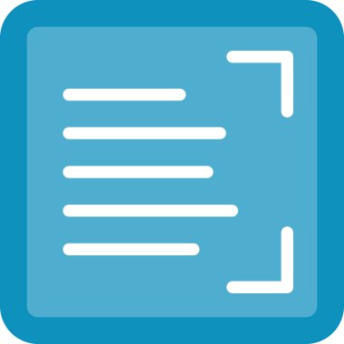 Metin Sütunu Düz Simgesi, Basit Tasarımlı Vektör İllüstrasyonu