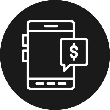 Mobil Ödeme Çizgisi Çemberi BG Simgesi, Basit Tasarımlı Vektör Resimleri