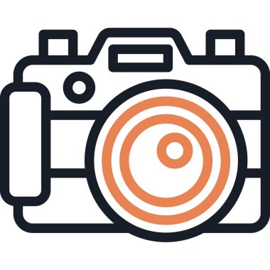 Gövde Kamerası Çizgisi Simge Ögesi, Basit Tasarımlı Vektör İllüstrasyonu