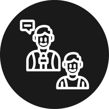 Medya Röportaj Çizgisi Çemberi BG Simgesi, Basit Tasarımlı Vektör Resimleri