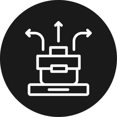 Kariyer Danışmanlık Çizgisi Çemberi BG Simgesi, Basit Tasarımlı Vektör İllüstrasyonu