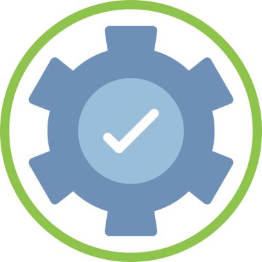 İşletme Çalıştırma Düz Simgesi, Basit Tasarımlı Vektör İllüstrasyonu